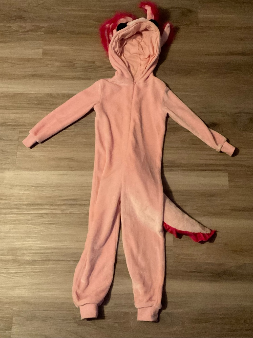 Halloween Pink Axolotl Onesie Hooded Jumpsuit